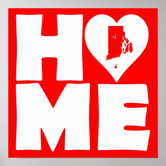 Rhode Island Hem Hem Stat Poster Skylt (Framsidan)