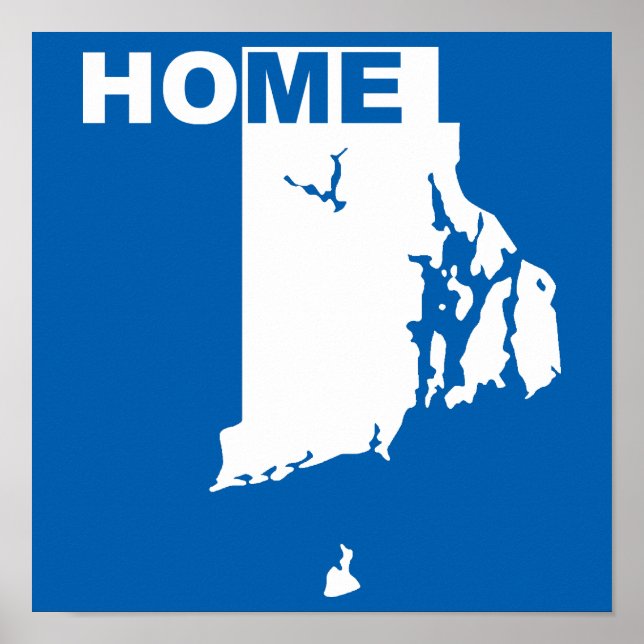 Rhode Island Hemma Borta Från Stat Poster Skylt (Framsidan)