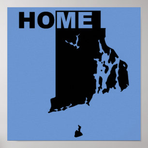 Rhode Island Hemma Borta Från Stat Poster Skylt