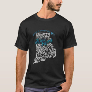 Rhode island Hemstat RI Mandala Karta Förenta stat T Shirt