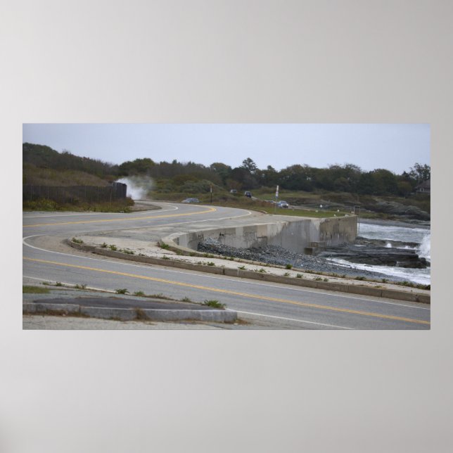 Rhode Island Highway by Ocean Poster (Framsidan)