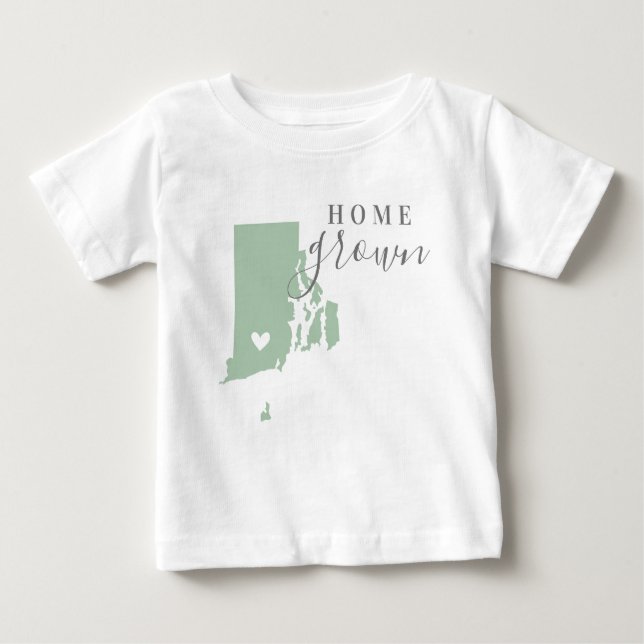 Rhode island Home Grown | Redigerbart Färg-tillstå T Shirt (Framsida)