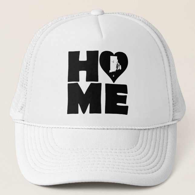 Rhode Island Home Heart State Ball Cap Trucker Hat Keps (Framsida)