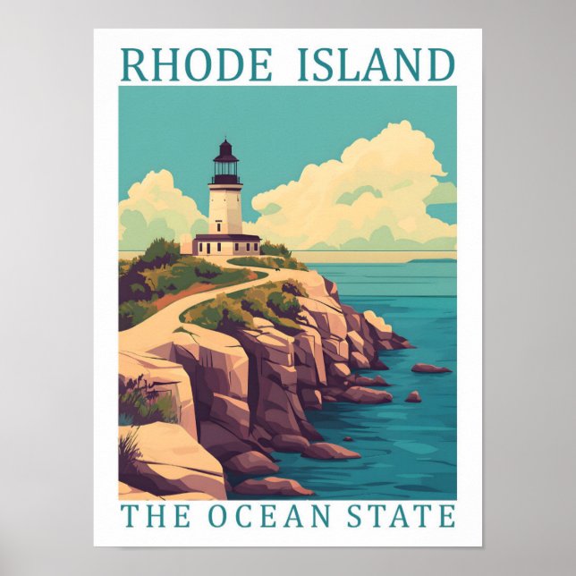Rhode island i Oceanien USA Travel Ställe Poster (Framsidan)