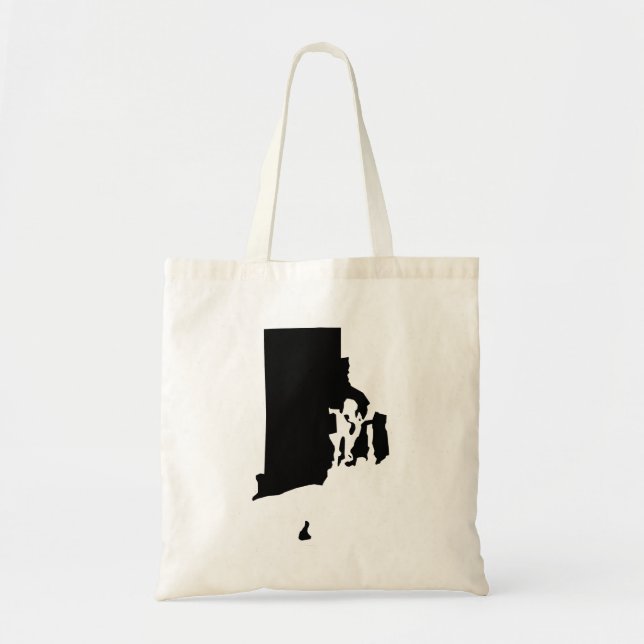 Rhode Island i svart och vitt Tygkasse (Framsidan)