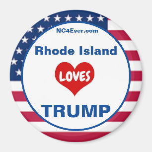 Rhode island KÄRLEK TRUMP Patriotic Fridge Magnet