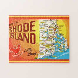 Rhode island Karta 11 x 14 Pussel