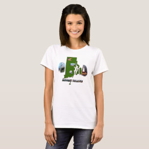 Rhode island Karta, Foton och text Kvinnor Tee Shirt