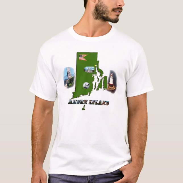 Rhode island Karta, Foton och text Tröja (Framsida)