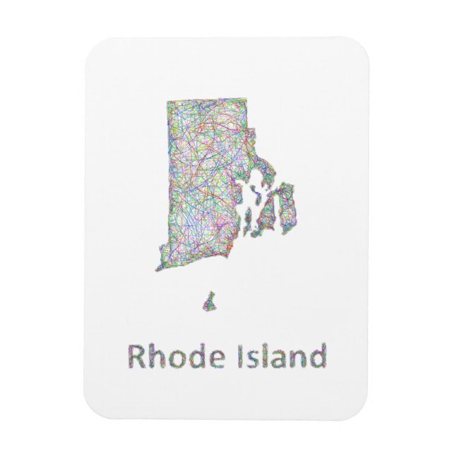 Rhode island karta magnet (Vertikal)