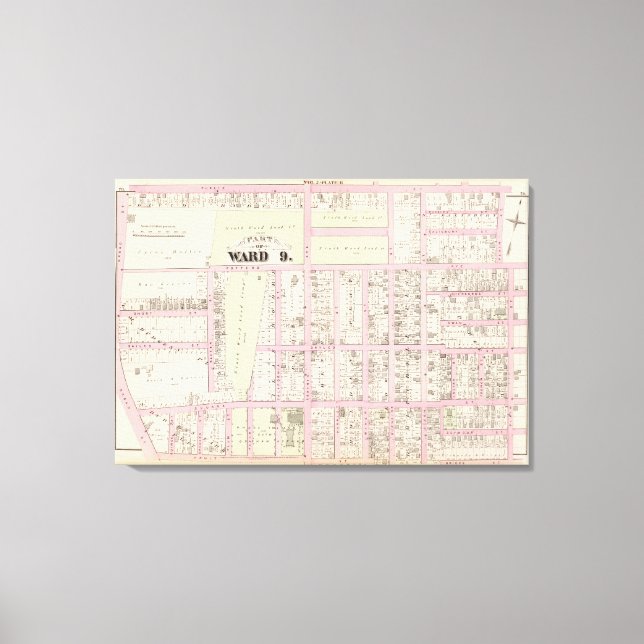 Rhode island-katolsk orphan Asylum Atlas Karta Canvastryck (Framsida)