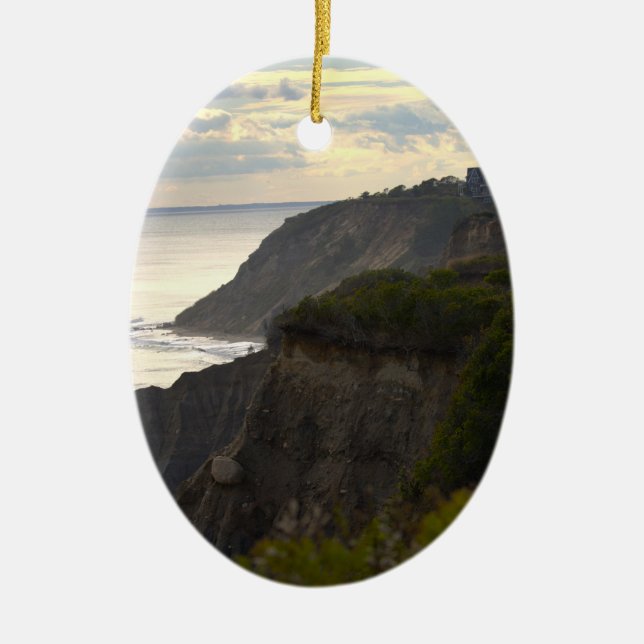 Rhode Island-klippor vid solnedgångsornamentet  Julgransprydnad Keramik (Framsidan)