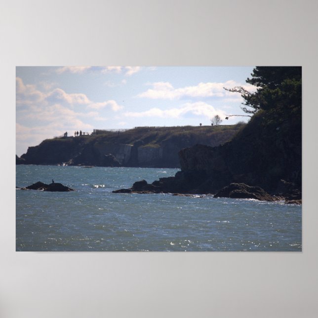 Rhode Island Klippsida Havsvattenlandskap Poster (Framsidan)