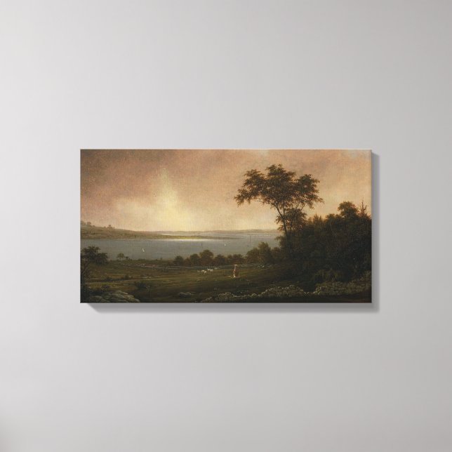 Rhode island landskap av Martin Johnson Heade Canvastryck (Framsida)