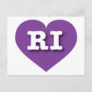 Rhode island Lila Heart - I kärlek RI Vykort