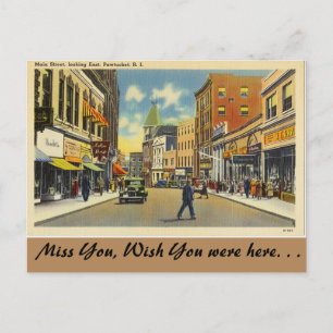 rhode island, Main Street, Pawtucket Vykort