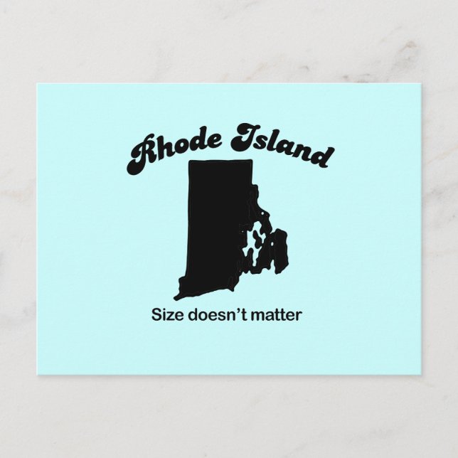 Rhode Island Motto - Storleken spelar ingen roll Vykort (Framsida)