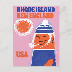 Rhode island, New Englands fiskare vintage affisch Vykort