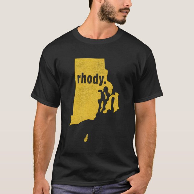 Rhode island Nickname Rhody Distress T Shirt (Framsida)