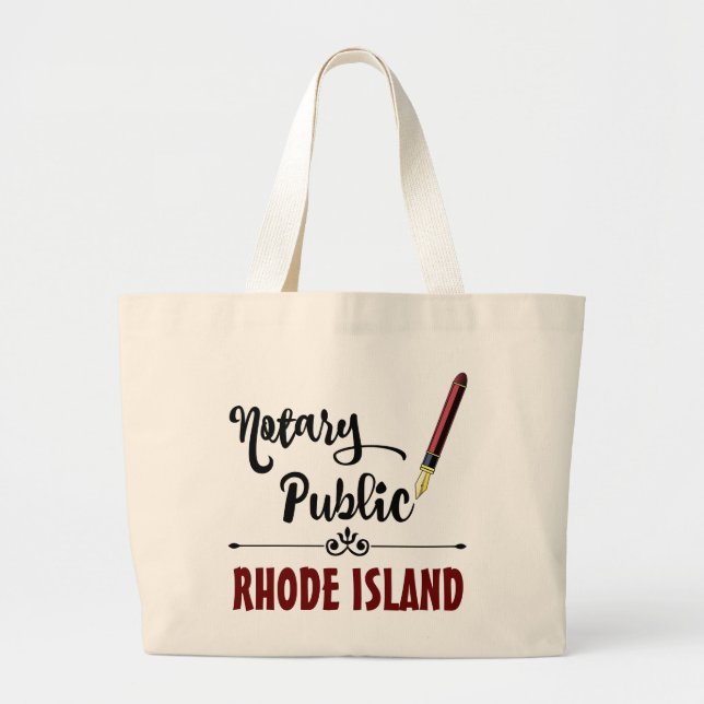 Rhode island Notary Public Bläck Pen Jumbo Tygkasse (Framsidan)