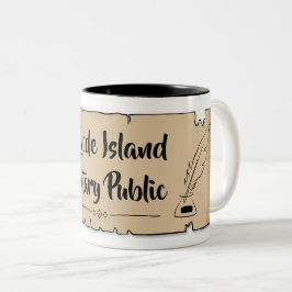 Rhode island Notary Public Rulla Feather Quill Två-Tonad Mugg