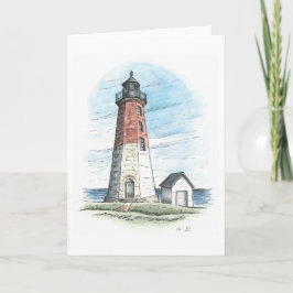 Rhode island Notecard med Point Judith Light Kort