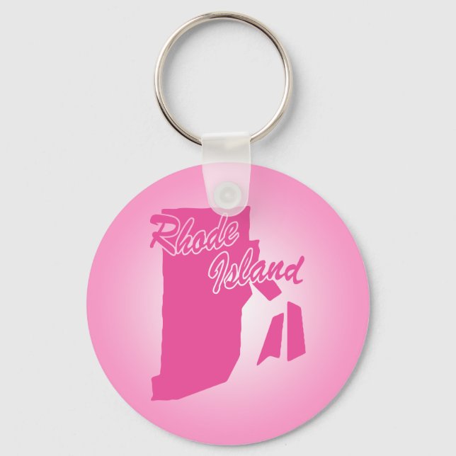Rhode Island Nyckelring i Rosa (Framsida)