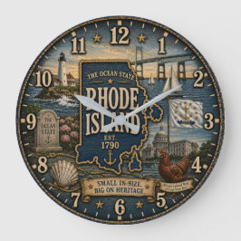 Rhode Island Ocean State Coastal Nautical Stor Klocka