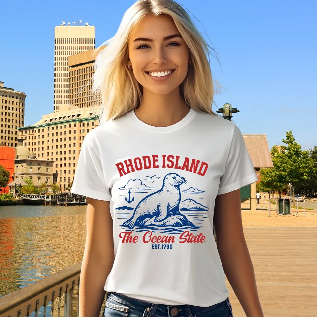 Rhode Island Ocean State Seal Design T Shirt (Skapare uppladdad)