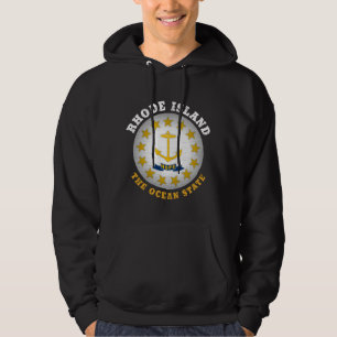 RHODE ISLAND OCEAN STATE STATLIG FLAGGA HOODIE
