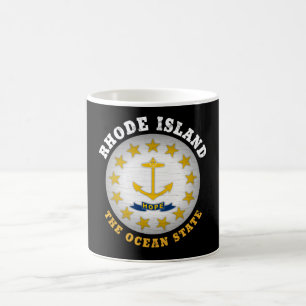 RHODE ISLAND OCEAN STATE STATLIG FLAGGA KAFFEMUGG