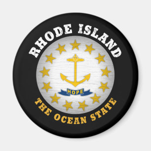 RHODE ISLAND OCEAN STATE STATLIG FLAGGA MAGNET