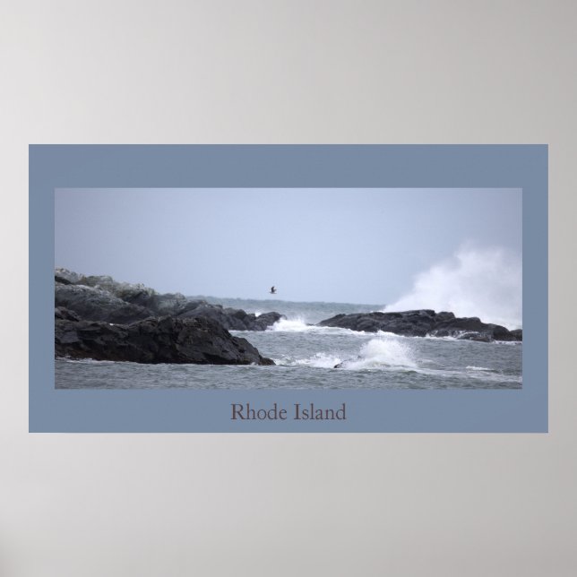 Rhode Island Ocean Waves Poster (Framsidan)