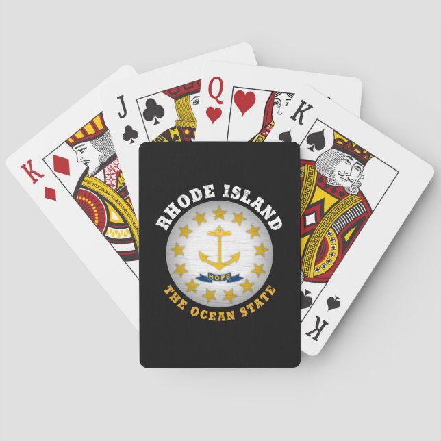 RHODE ISLAND OCEANSTATEN DELSTATFLAGGA CASINOKORT (Baksidan)