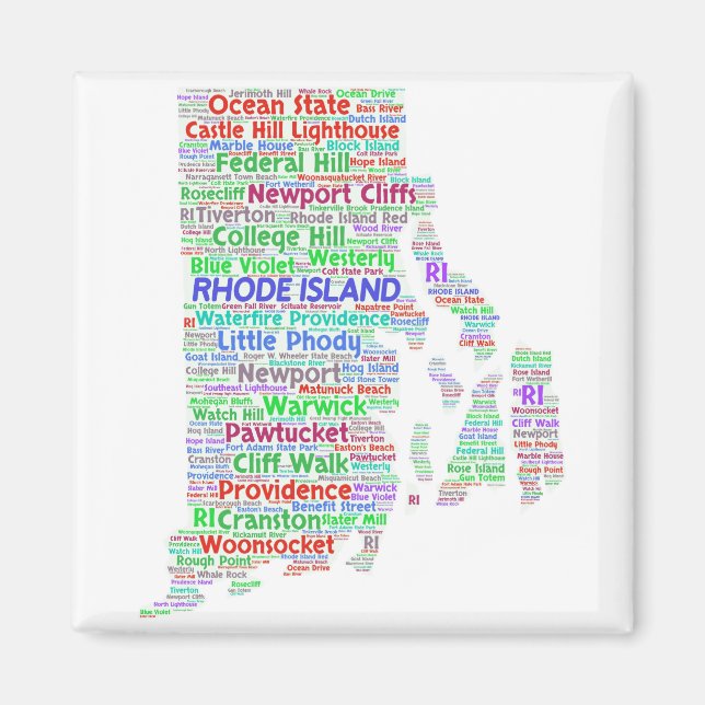 Rhode island Ord Cloud Magnet (Framsidan)