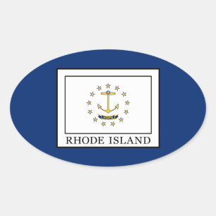 Rhode island ovalt klistermärke