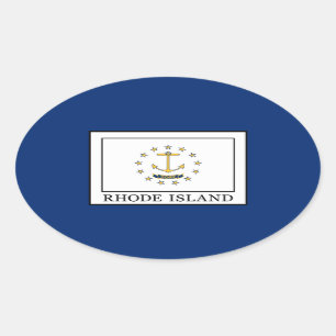 Rhode island ovalt klistermärke