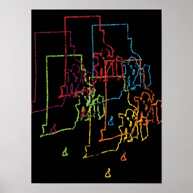 rhode island pride oskärpa poster (Framsidan)