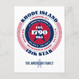 Rhode island, Providence, RI, Patriotic, Monogram Vykort