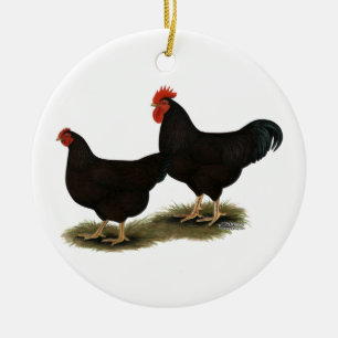 rhode island Red Bantams Julgransprydnad Keramik