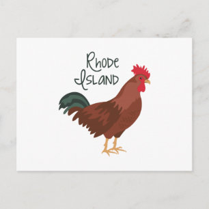 Rhode island Red Chicken State Bird Vykort