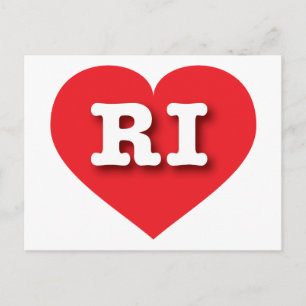 Rhode island Red Heart - I kärlek RI Vykort