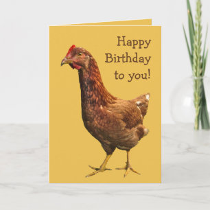 Rhode island Red Hen Chicken Birthday Card Kort