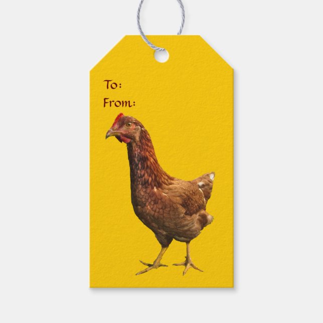 Rhode island Red Hen Chicken Pack of Gift Märkres Presentetikett (Framsidan)