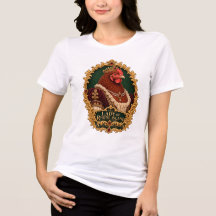 Rhode Island Red Lady Vintage Kycklingporträtt
