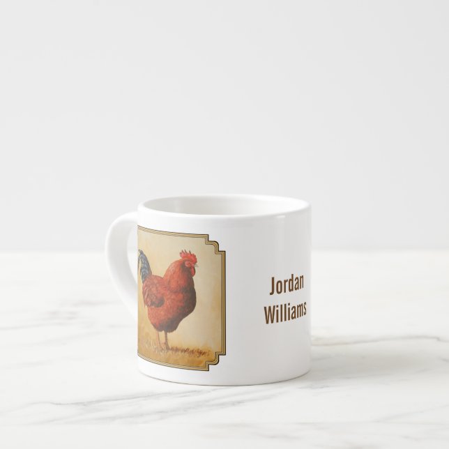 Rhode island Red Tupp Chicken Espressomugg (Framsida vänster)