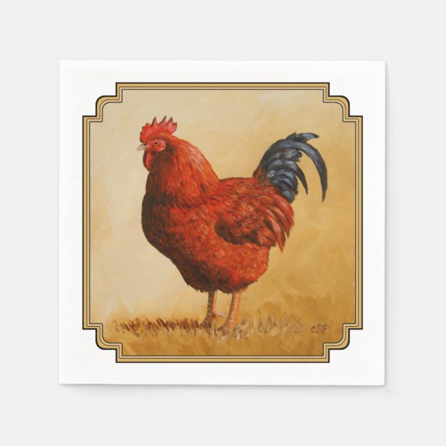 Rhode island Red Tupp Chicken Pappersservett (Framsidan)