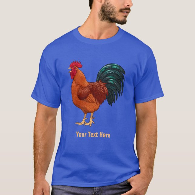 Rhode island Red Tupp Crowing T Shirt (Framsida)