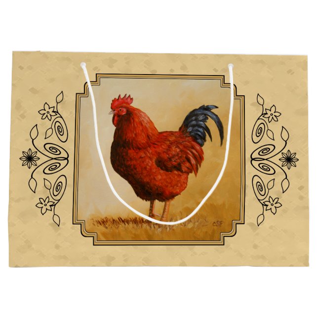 Rhode island Red Tupp Gult - bakgrunden (Baksidan)