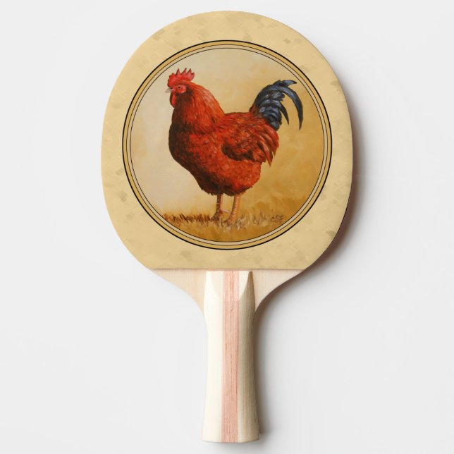 Rhode island Red Tupp Gult - bakgrunden Pingisracket (Framsidan)